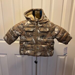 Carter's Brown Dinosaur Puffer Jacket. (Size 18m)